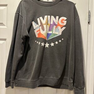 Living Fully Madison Paige charcoal gray sweatshirt size 2X
